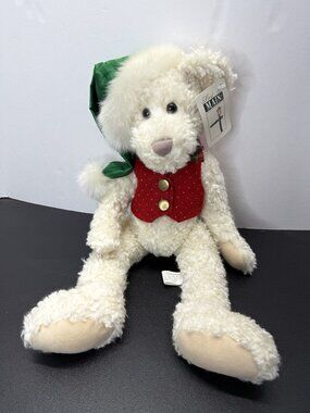 Vintage First & Main Dapper Dimitri Christmas Santa Bear Plush With Tag 17”